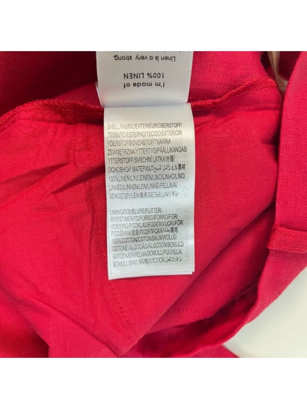 NWOT FARM Rio Linen Red Wide-leg Pants Size L/ W33 - Picture 8 of 9